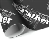 Papier Cadeau Nom de la Fête des pères papa Collage (Coin rond)