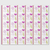 Papier Cadeau Nom de la mère tulip aquarelle bande d’art (Plat)