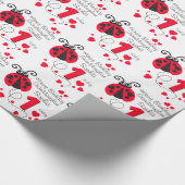Papier Cadeau Nom de la petite fille ladybug 1er anniversaire en (Coin)