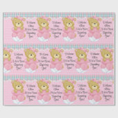 Papier Cadeau Nom de la petite fille Personnaliser le texte plut (Plat)