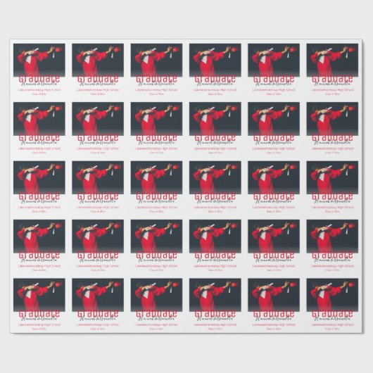 Papier Cadeau Nom de la photo de l'élève Clôture de l'école Papi (Plat)