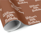 Papier Cadeau Nom de la rouille brune (Coin rond)