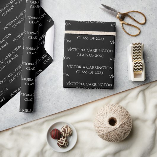 Papier Cadeau Nom de l'année de remise des diplômes Promotion de (Artisanat)