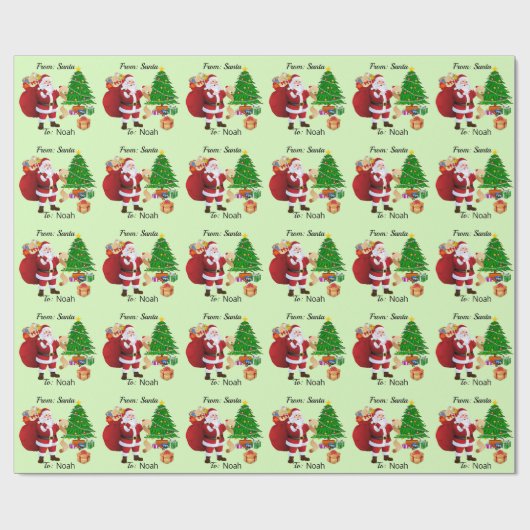 Papier Cadeau Nom de l'enfant personnalisé à partir du papier d' (Plat)