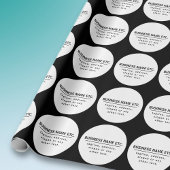 Papier Cadeau Nom de l'entreprise & Slogan/autre texte | Noir & 