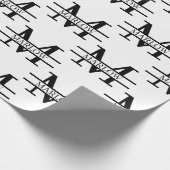 Papier Cadeau Nom de monogramme personnalisé élégant personnalis (Coin)