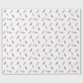 Papier Cadeau Nom de plume de Parties scintillant rouge élégant (Plat)