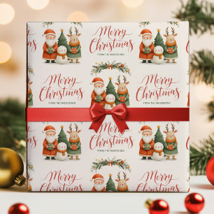 Papier Cadeau Nom de Renne de Père Noël Mignon Cadeau de Noël Jo