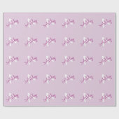 Papier Cadeau Nom de script & monogramme | Magenta & Violet clai (Plat)
