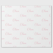 Papier Cadeau Nom de script rose élégant féminin  (Plat)