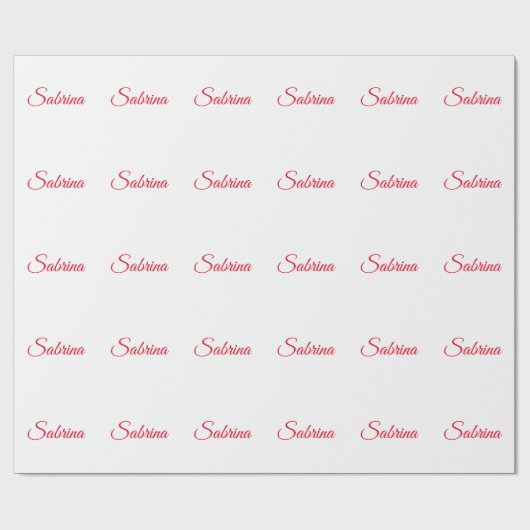 Papier Cadeau Nom d'écriture manuscrite classique professionnel (Plat)