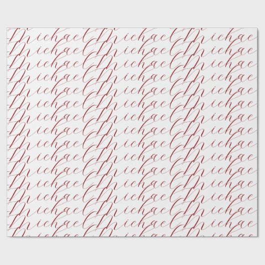 Papier Cadeau Nom d'écriture manuscrite professionnelle minimali (Plat)