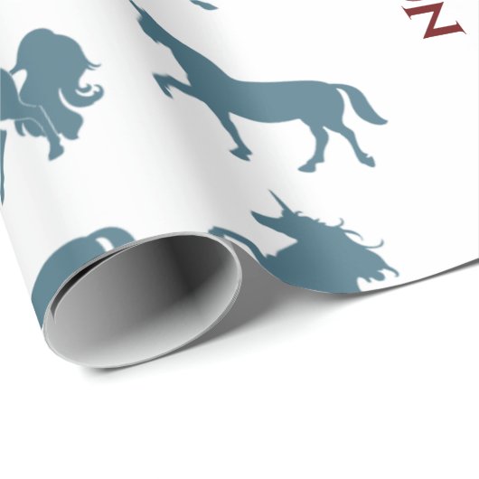 Papier Cadeau Nom des garçons Bleus mou Anniversaire Motif Unico (Coin rond)