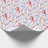 Papier Cadeau Nom d'étoiles rose mignonne Unicorne personnalisée (Coin)