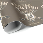 Papier Cadeau Nom du chasseur sur mesure Deer Trophy Rifle Hunte (Coin rond)