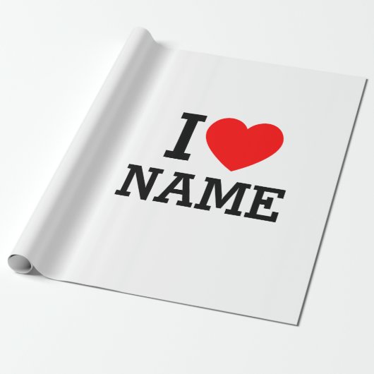 Papier Cadeau Nom du coeur (Déroulé)