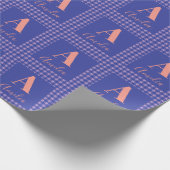 Papier Cadeau Nom du monogramme Plaid Purple Rose (Coin)