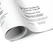 Papier Cadeau nom du savon poids site web ingrédients détails te (Coin rond)