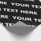 Papier Cadeau Nom éditable gras répétitif | Simple blanc noir (Coin)
