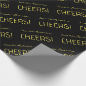 Papier Cadeau Nom élégant du script Black Gold (Coin)