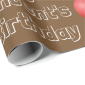 Papier Cadeau Nom et âge personnalisés Anniversaire (Coin rond)