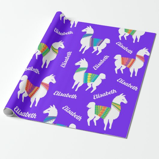 Papier Cadeau Nom et couleur faits sur commande d'anniversaire (Déroulé)