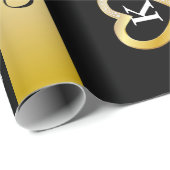 Papier Cadeau Nom et initiales personnalisés Mariage/anniversair (Coin rond)