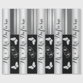 Papier Cadeau Nom et initiales personnalisés Mariage/anniversair (Plat)