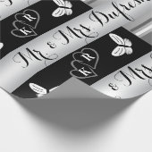 Papier Cadeau Nom et initiales personnalisés Mariage/anniversair (Coin)