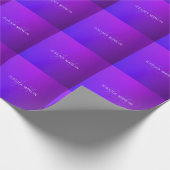 Papier Cadeau Nom et monogramme modernes de dégradé pourpre (Coin)