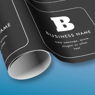Papier Cadeau Nom et slogan commercial modifiables Noir et bla