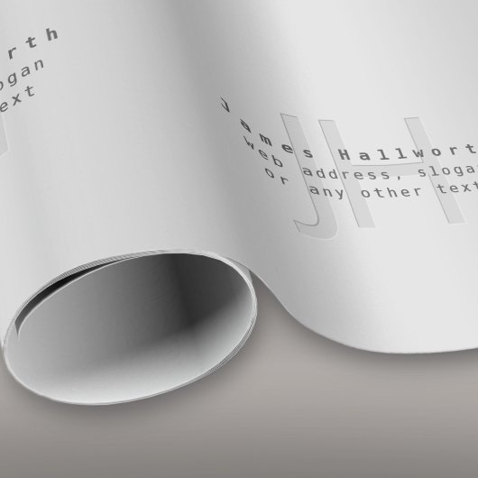 Papier Cadeau Nom et slogan éditable moderne | Dégradé gris 