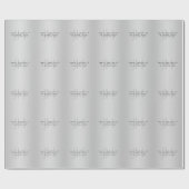 Papier Cadeau Nom et slogan éditable moderne | Dégradé gris  (Plat)
