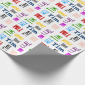 Papier Cadeau Nom fait sur commande (3 lettres) (Coin)