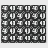 Papier Cadeau Nom fait sur commande B01 de quarantième (Plat)