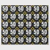 Papier Cadeau Nom fait sur commande D05 de rétro cinquantième (Plat)