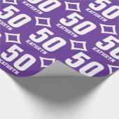 Papier Cadeau Nom fait sur commande D08 de rétro cinquantième (Coin)