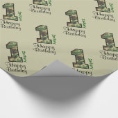 Papier Cadeau Nom fait sur commande V02 de premier anniversaire (Coin)