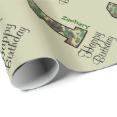 Papier Cadeau Nom fait sur commande V02 de premier anniversaire (Coin rond)