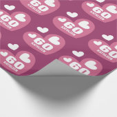 Papier Cadeau Nom fait sur commande V02B anniversaire blanc rose (Coin)