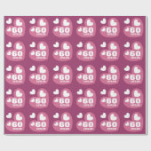 Papier Cadeau Nom fait sur commande V02B anniversaire blanc rose (Plat)