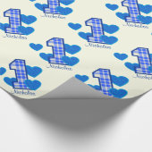 Papier Cadeau Nom fait sur commande V03 anniversaire BLEU de (Coin)
