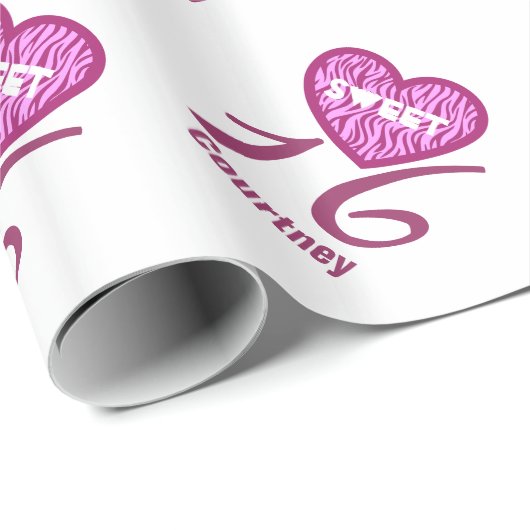 Papier Cadeau Nom fait sur commande V03 de ZÈBRE de (Coin rond)