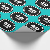 Papier Cadeau Nom fait sur commande V15A3 de quarantième (Coin)