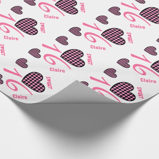 Papier Cadeau Nom fait sur commande V3 de COEURS de (Coin)