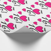 Papier Cadeau Nom fait sur commande V3A de COEURS de (Coin)