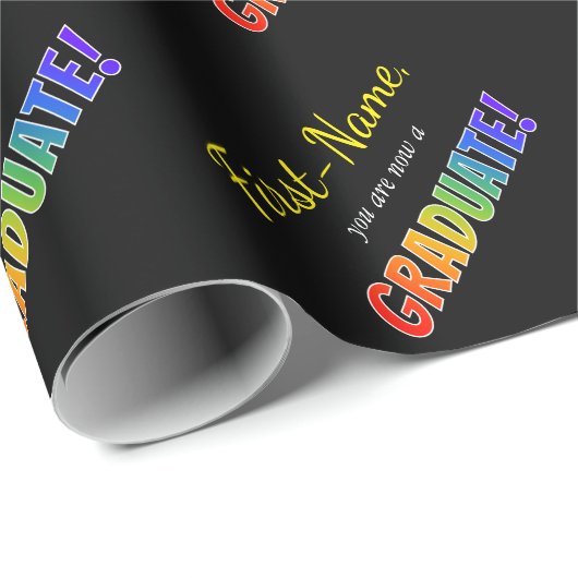 Papier Cadeau Nom fait sur commande + "vous êtes maintenant un (Coin rond)