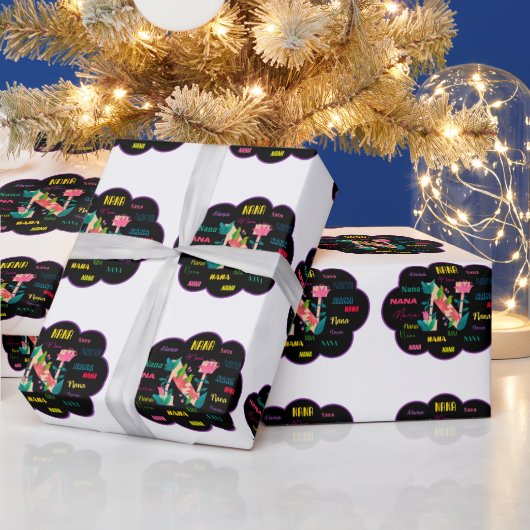 Papier Cadeau Nom floral Nana (Vacances)