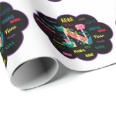 Papier Cadeau Nom floral Nana (Coin rond)