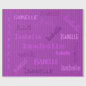 Papier Cadeau Nom HAMbWG Plum Purple Stripe (Plat)